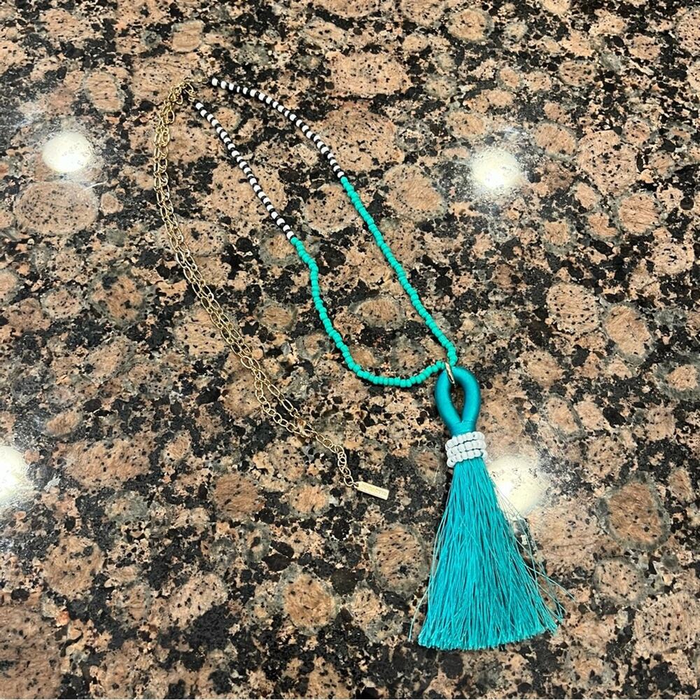 Sugar fix by Bauble Bar Turquoise Tassel Necklace